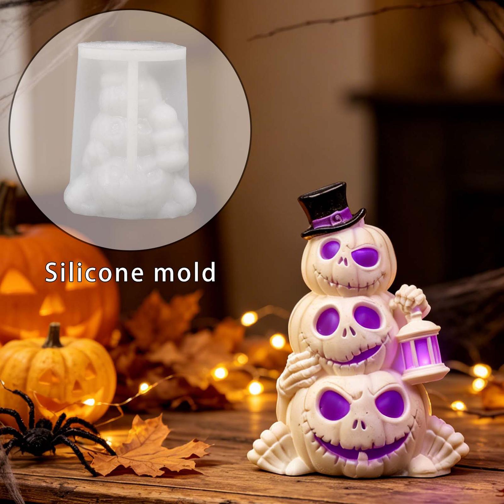 Candle Making Kit For Adults - 3D 3-Layer Halloween Pumpkin Skull Silicone